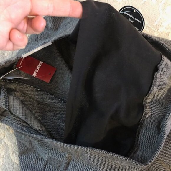 Avenue Black white Pull On Dress Pants 14 Tall Tummy Control tiny checks - Picture 13 of 14